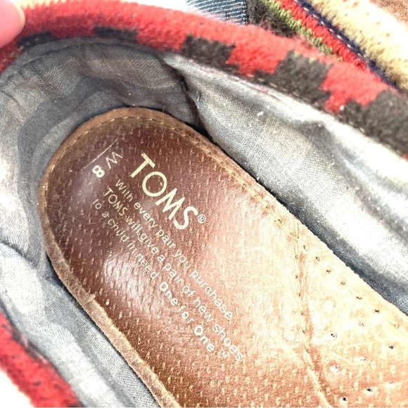 Toms Aztec Tribal Western Wool Slip On Loafer Flats - Picture 5 of 5